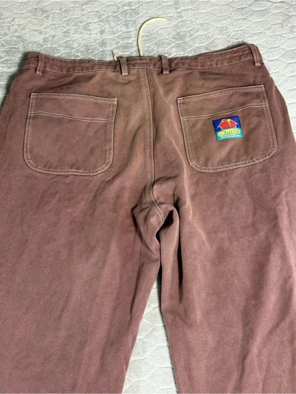 Butter Goods Baggy Double Knee Canvas Pants Brown Size 38 Skater Wide Leg